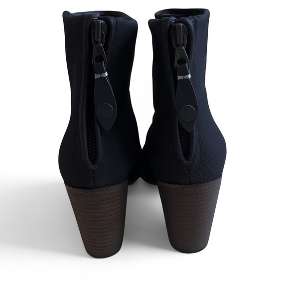 Rag & Bone Newbury Black Canvas Booties Wooden Heel Ankle Boots Size 38 (7.5-8) - Picture 6 of 8